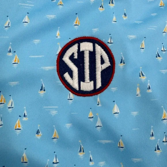 Peter Millar "Sailing Away With An Ole Miss Championship!" - SIP Polo - XL - NWT - Picture 3 of 6